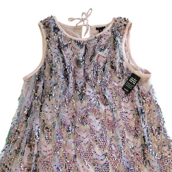 Torrid Mini Sequin Mesh Shift Dress Size 12 0 NWT Purple Party Shimmer New - Picture 3 of 11